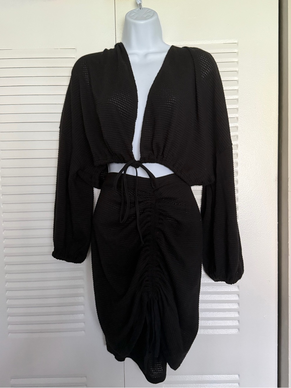 3XL Black Ruched knit set
